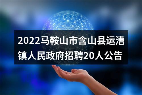 2022马鞍山市含山县运漕镇人民政府招聘20人公告 图片